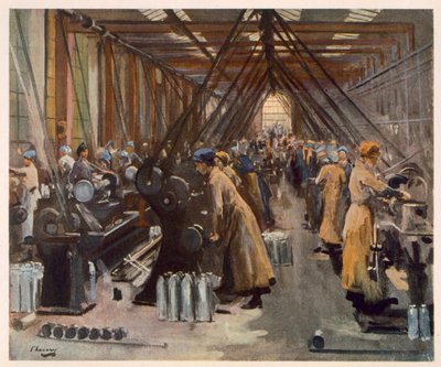 Shell Making, Edinburgh, from British Artists at the Front, Continuation of The Western Front, 1918 by John Lavery